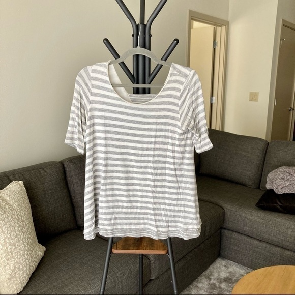 Anthropologie Tops - *2/$15* Grey and White Stripped Top